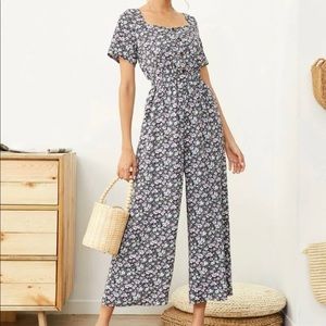 Blue and purple Floral jumpsuit